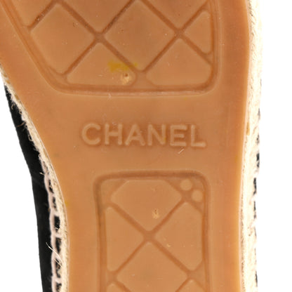 Chanel Suede Pearl CC Espadrilles 37 Black 7 of 11