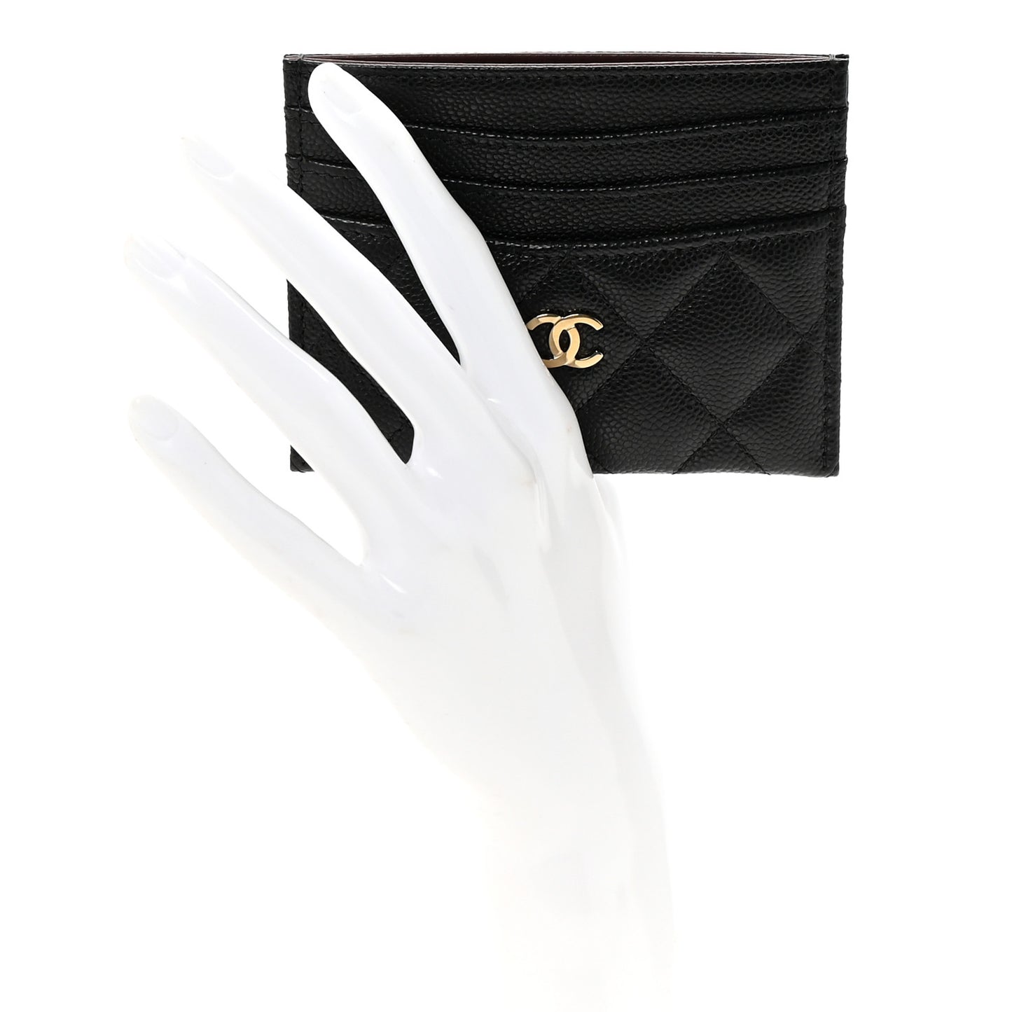 Caviar Quilted Multi Card Holder Black
