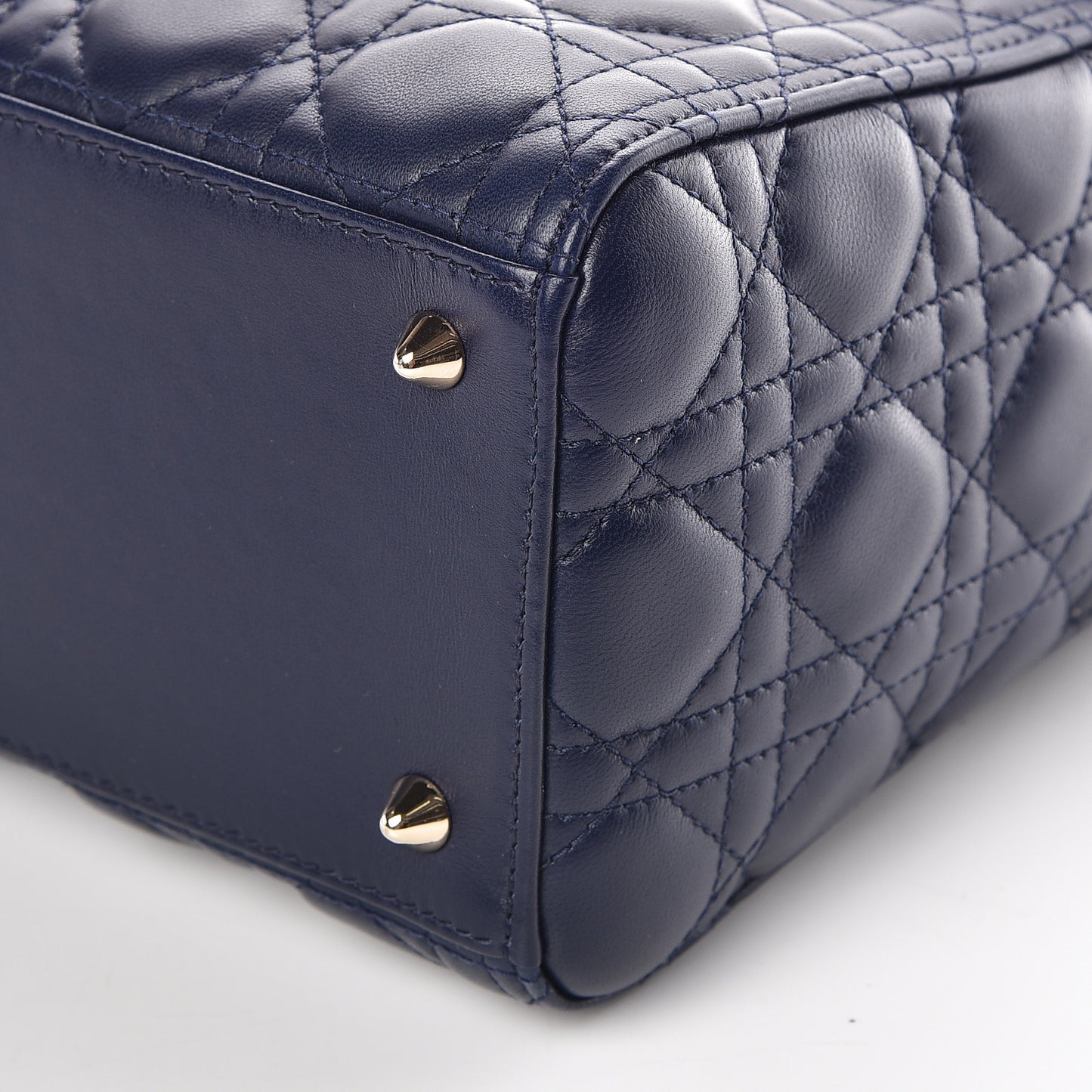 Lambskin Cannage Medium Lady Dior Indigo Blue