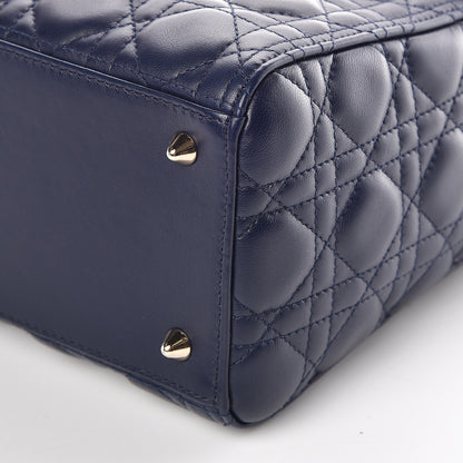Christian Dior Lambskin Cannage Medium Lady Dior Indigo Blue 9 of 10