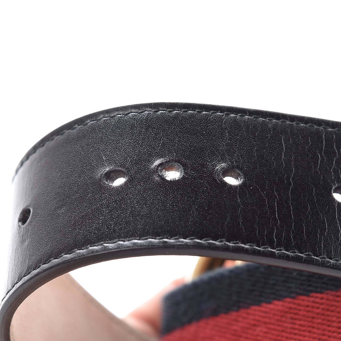 Nylon Calfskin Double G Web 40mm Belt 85 34 Blue Red Black