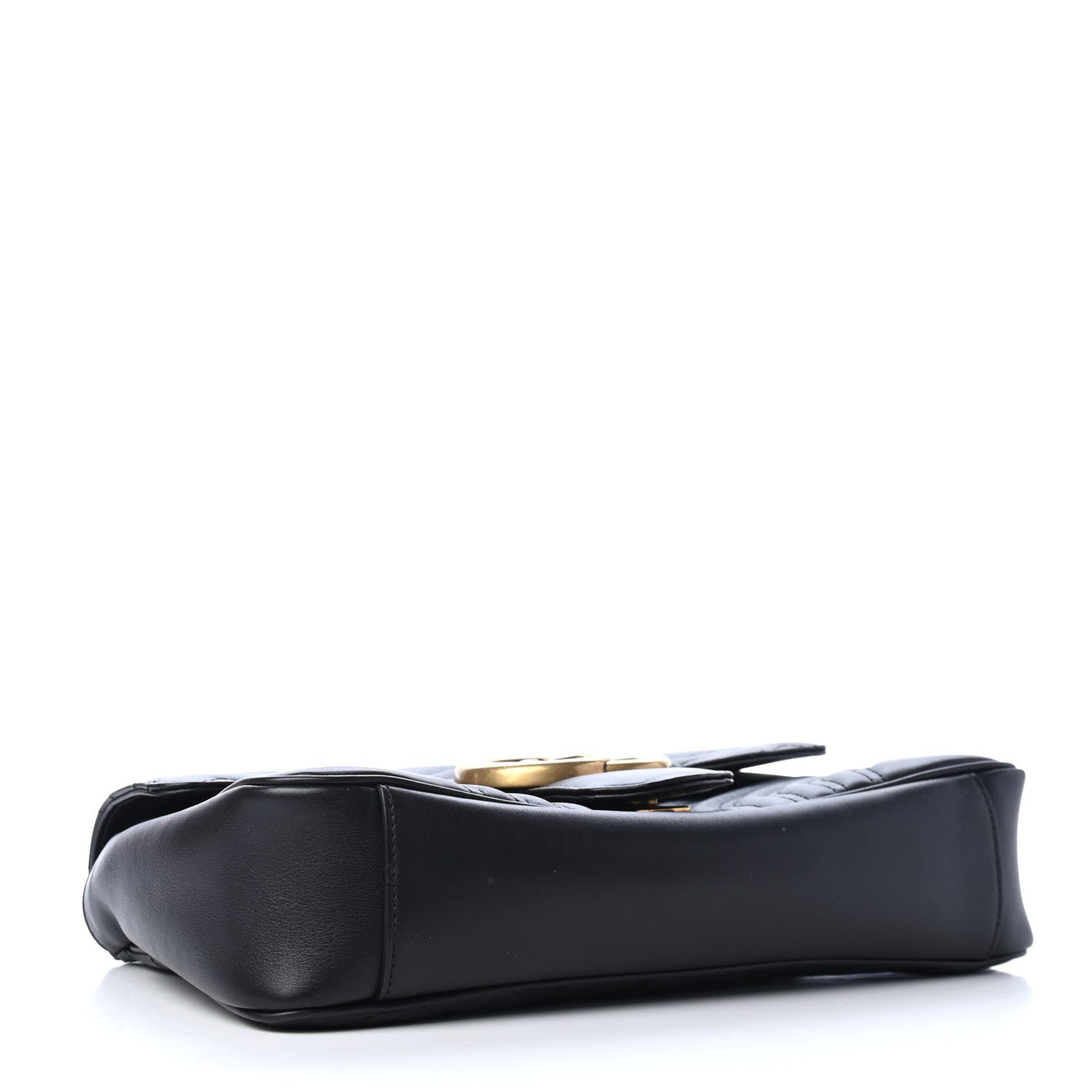 Gucci Calfskin Matelasse Medium GG Marmont Shoulder Bag Black 3 of 4