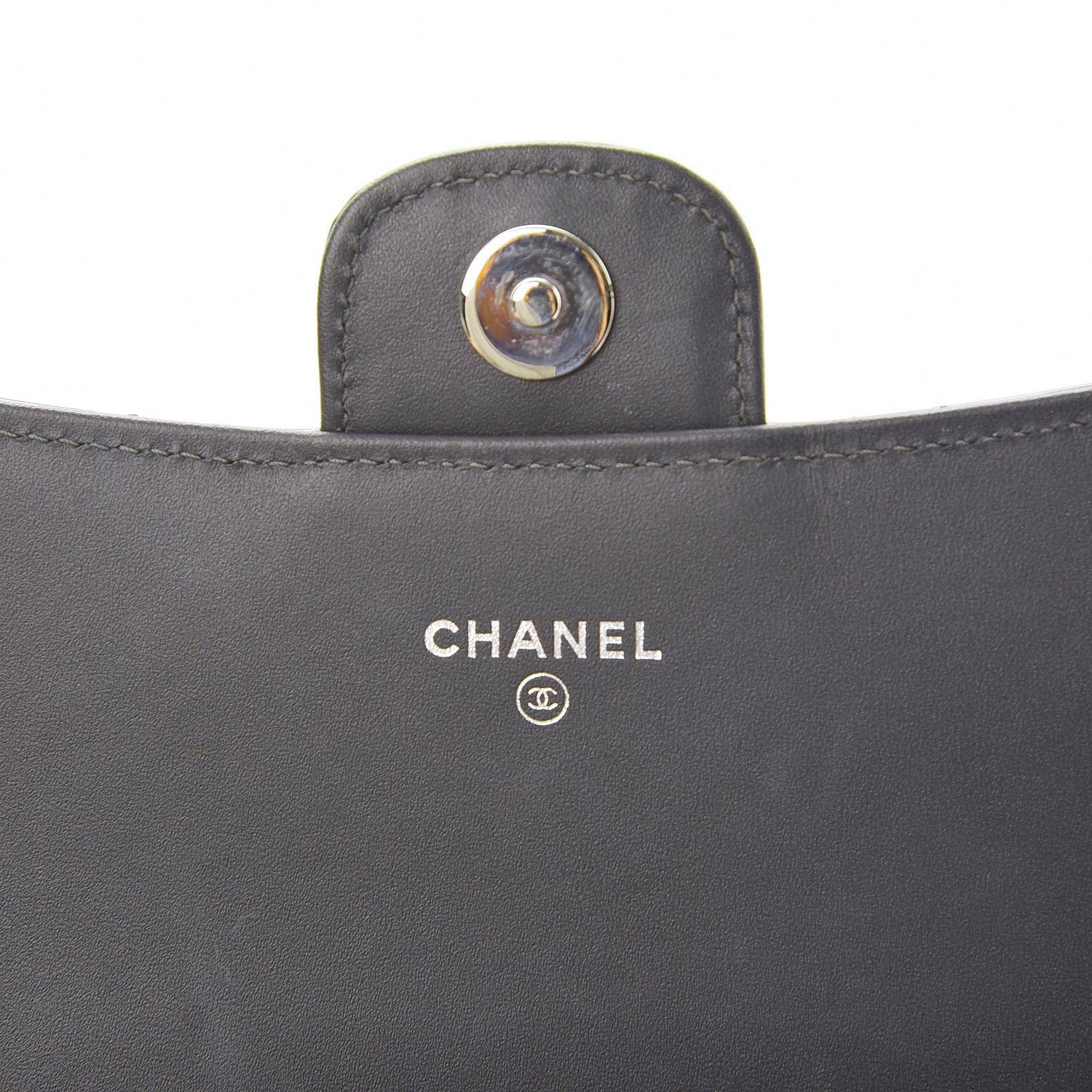 Chanel Patent Quilted Wallet On Removable Chain Dark Grey 6 of 11