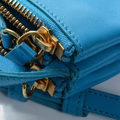 Celine Lambskin Small Trio Crossbody Turquoise 9 of 10