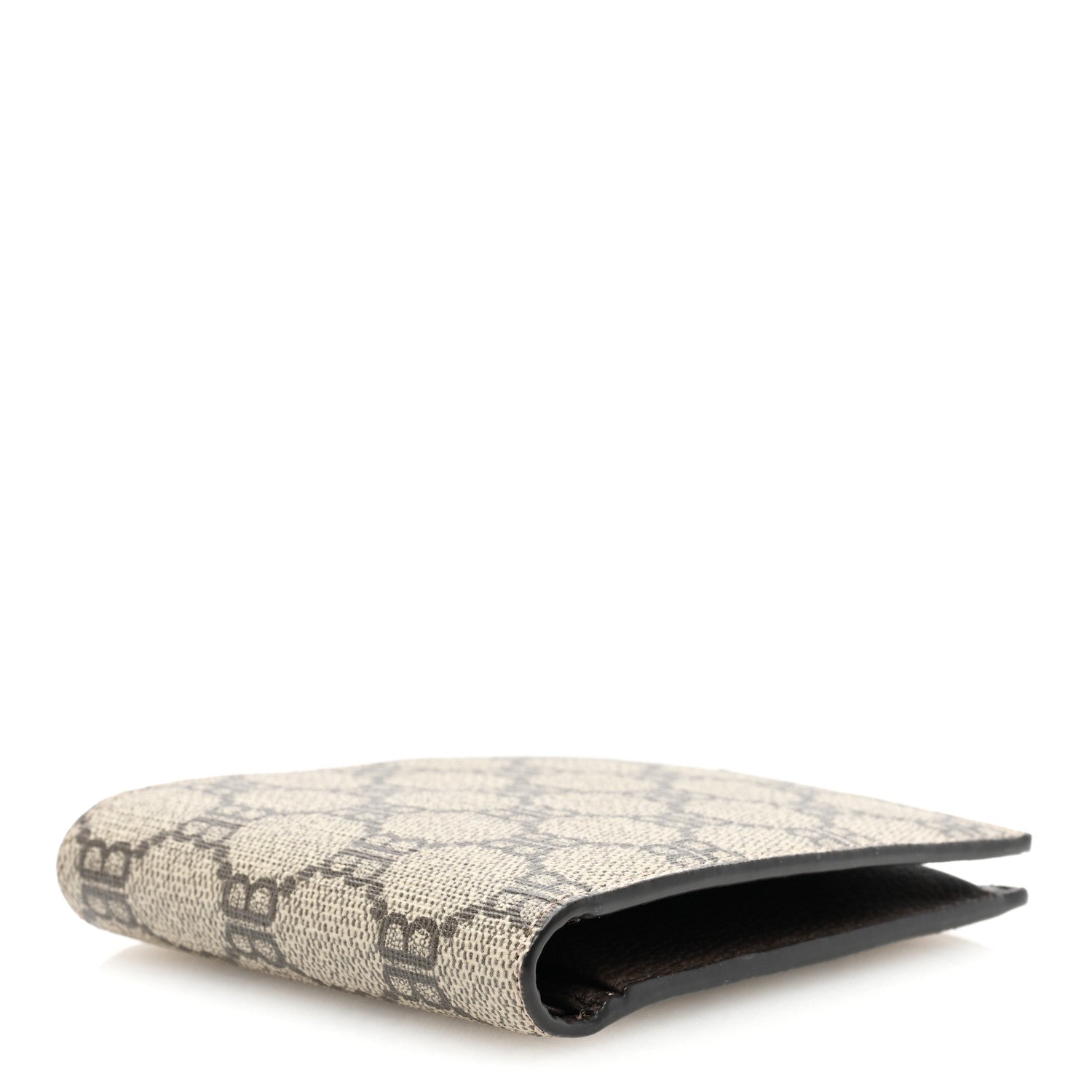 Gucci X BALENCIAGA BB Supreme Monogram Bi-Fold Wallet Beige Ebony 4 of 7