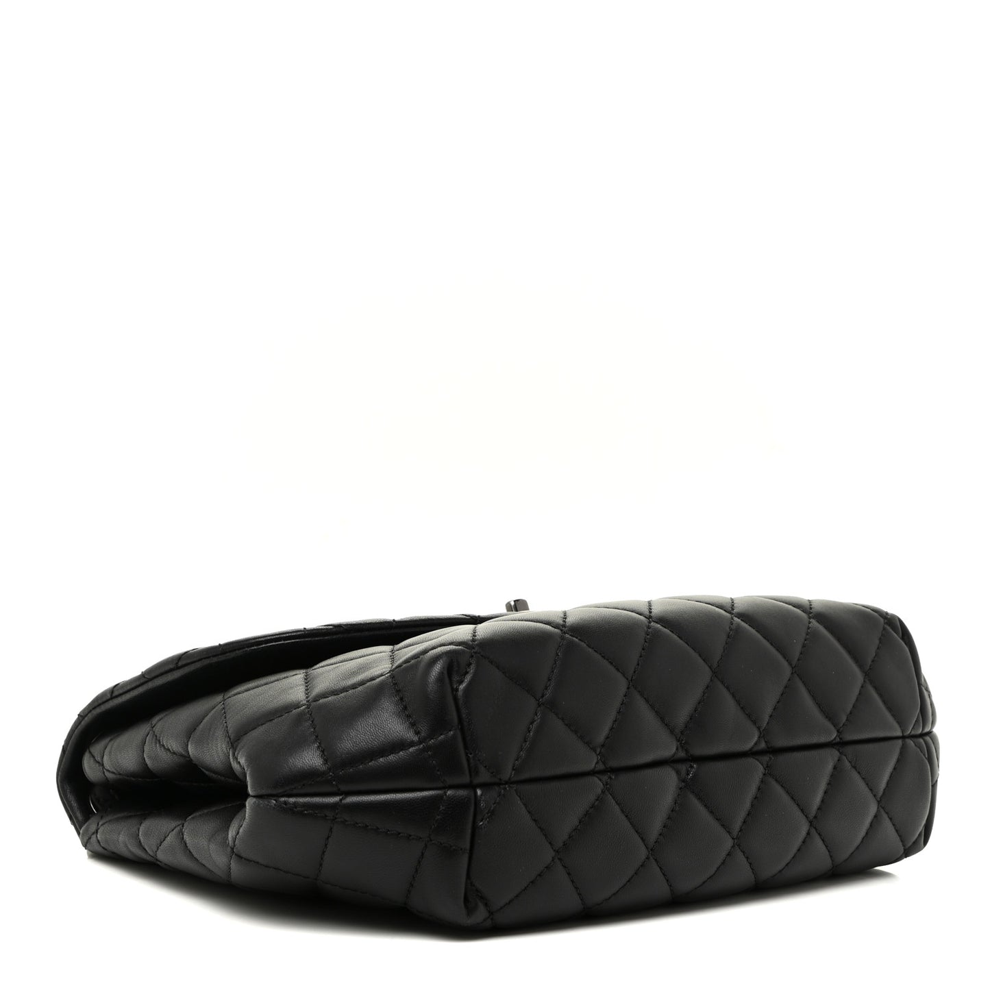 Lambskin Quilted Large Daily Supple Flap Black