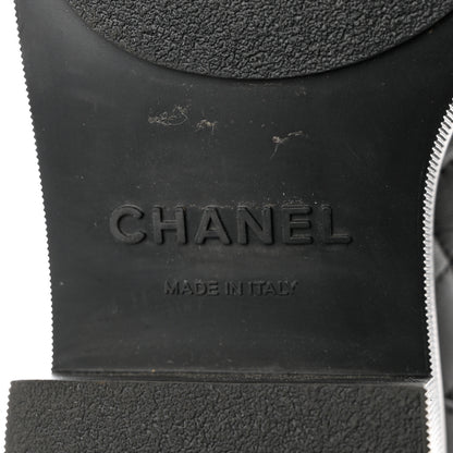 Chanel Lambskin Quilted Lace Up Combat Boots 36.5 Black 8 of 8