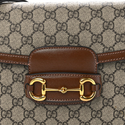 Gucci GG Supreme Monogram Horsebit 1955 Shoulder Bag Beige Brown Sugar 8 of 10