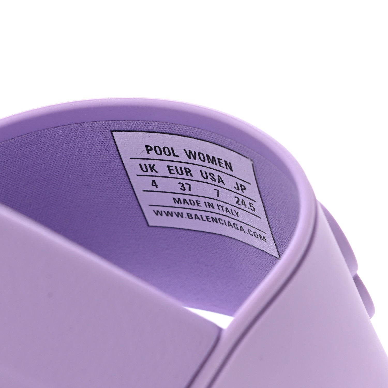Balenciaga Rubber BB Womens Pool Slide Sandals 37 Lilac 7 of 7