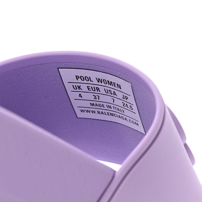 Balenciaga Rubber BB Womens Pool Slide Sandals 37 Lilac 7 of 7