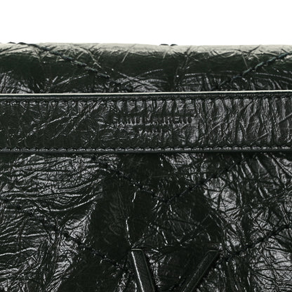 Saint Laurent Crinkled Calfskin Matelasse Monogram Medium Niki Chain Satchel Dark Green 9 of 11