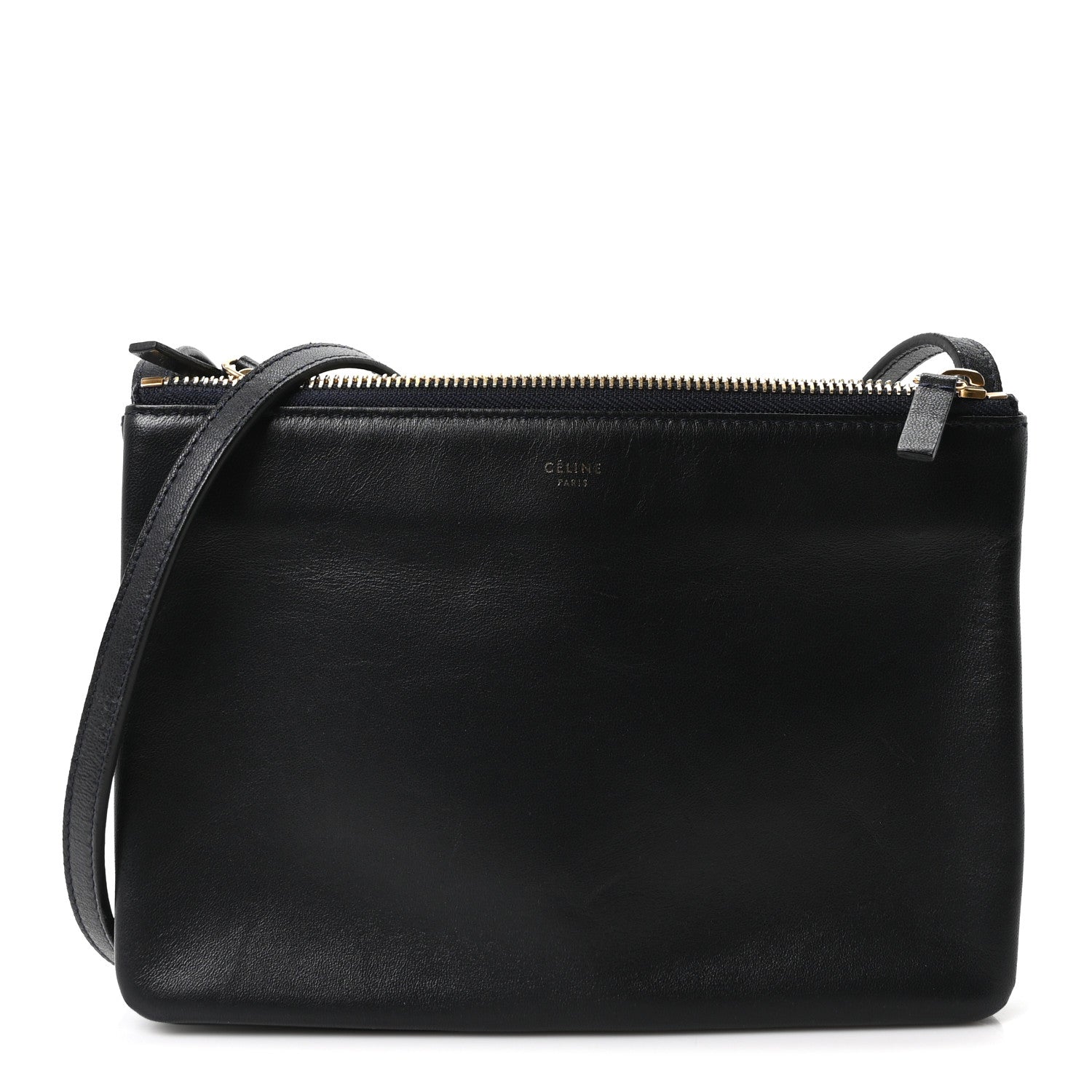 Celine Lambskin Large Trio Crossbody Bag Abyss Blue 1 of 9