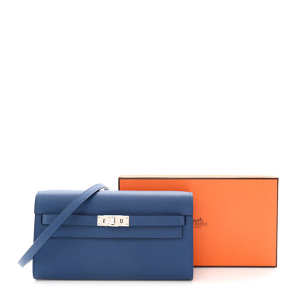 Hermes Epsom Kelly Wallet To Go Bleu Tie 11 of 11