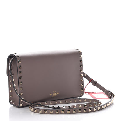 Valentino Garavani Vitello Medium Rockstud Flip Lock Crossbody Bag Clay 3 of 11