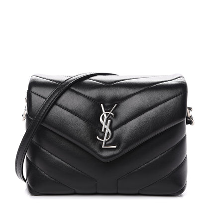 Saint Laurent Calfskin Y Quilted Monogram Toy Loulou Crossbody Bag Black 1 of 10
