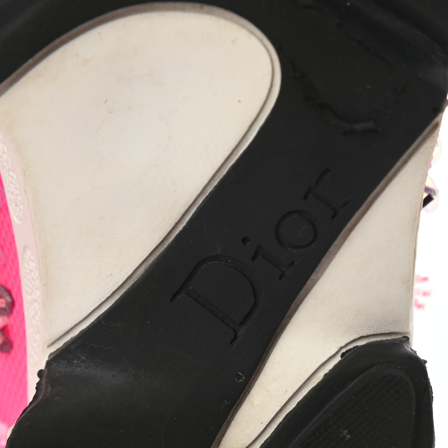 Technical Canvas Embellished Dior Fusion Sneakers 36 Rose Fluo