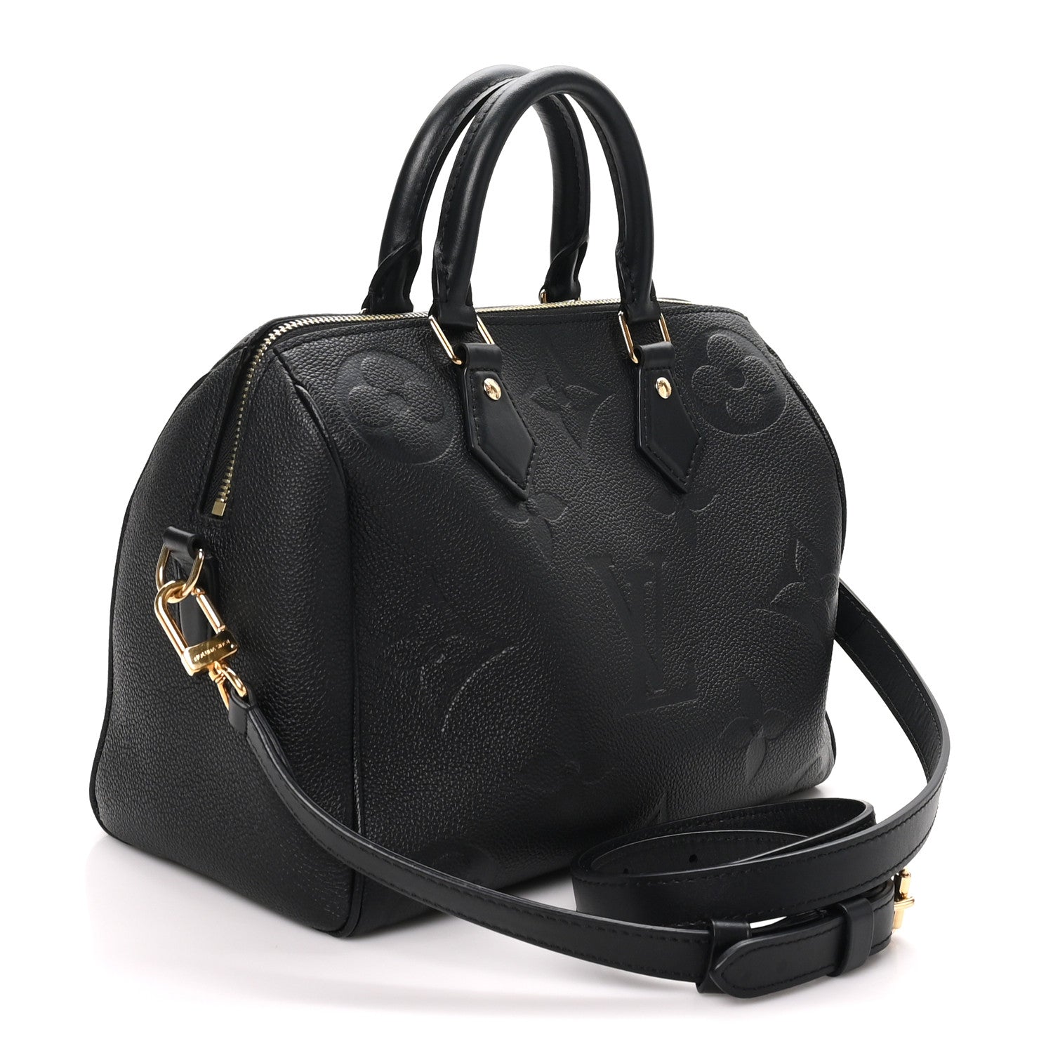 Louis Vuitton Empreinte Monogram Giant Speedy Bandouliere 25 Black 3 of 9
