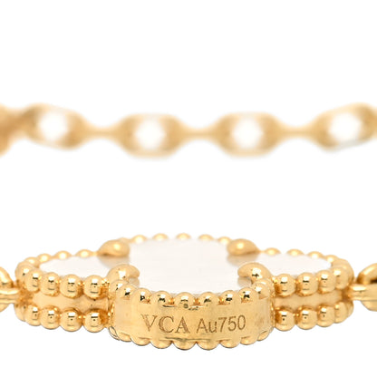 Van Cleef & Arpels 18K Yellow Gold Mother of Pearl 5 Motifs Vintage Alhambra Bracelet 3 of 5
