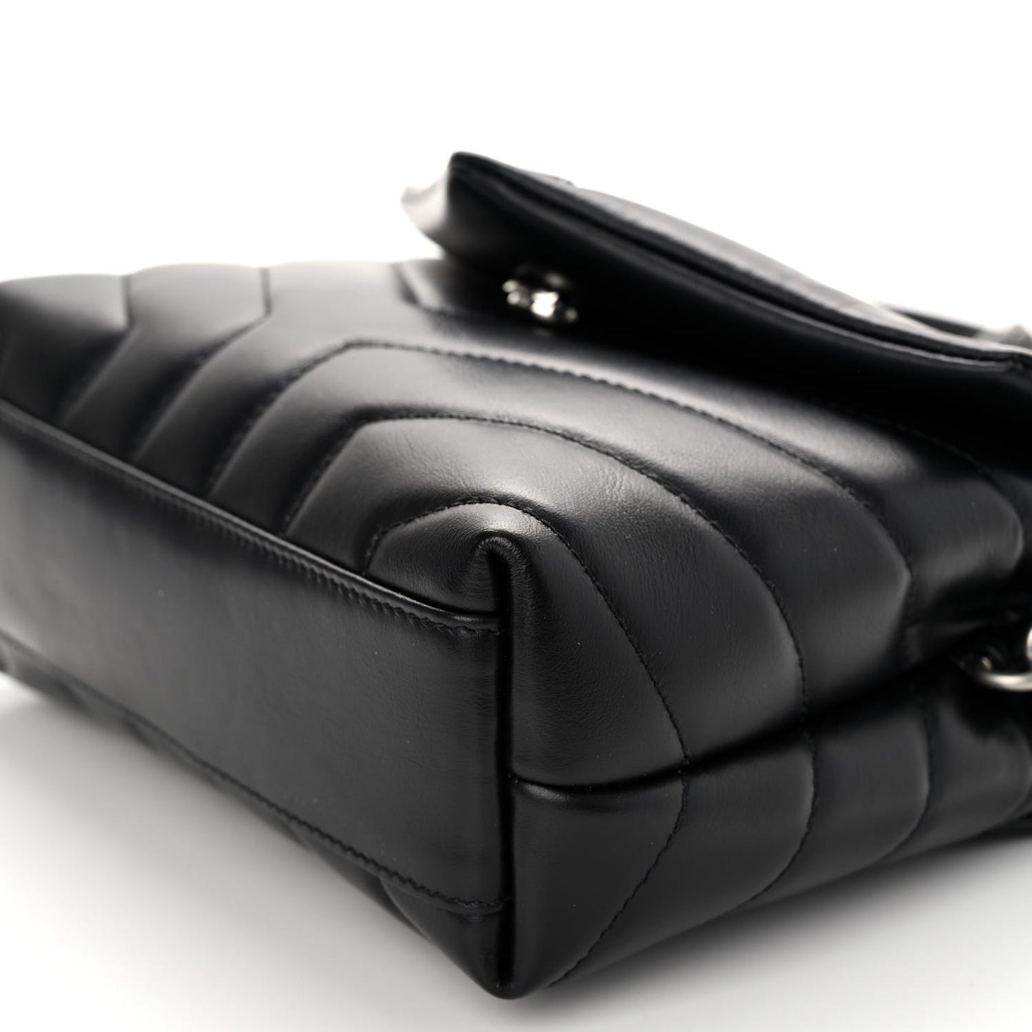 Calfskin Y Quilted Monogram Toy Loulou Crossbody Bag Black