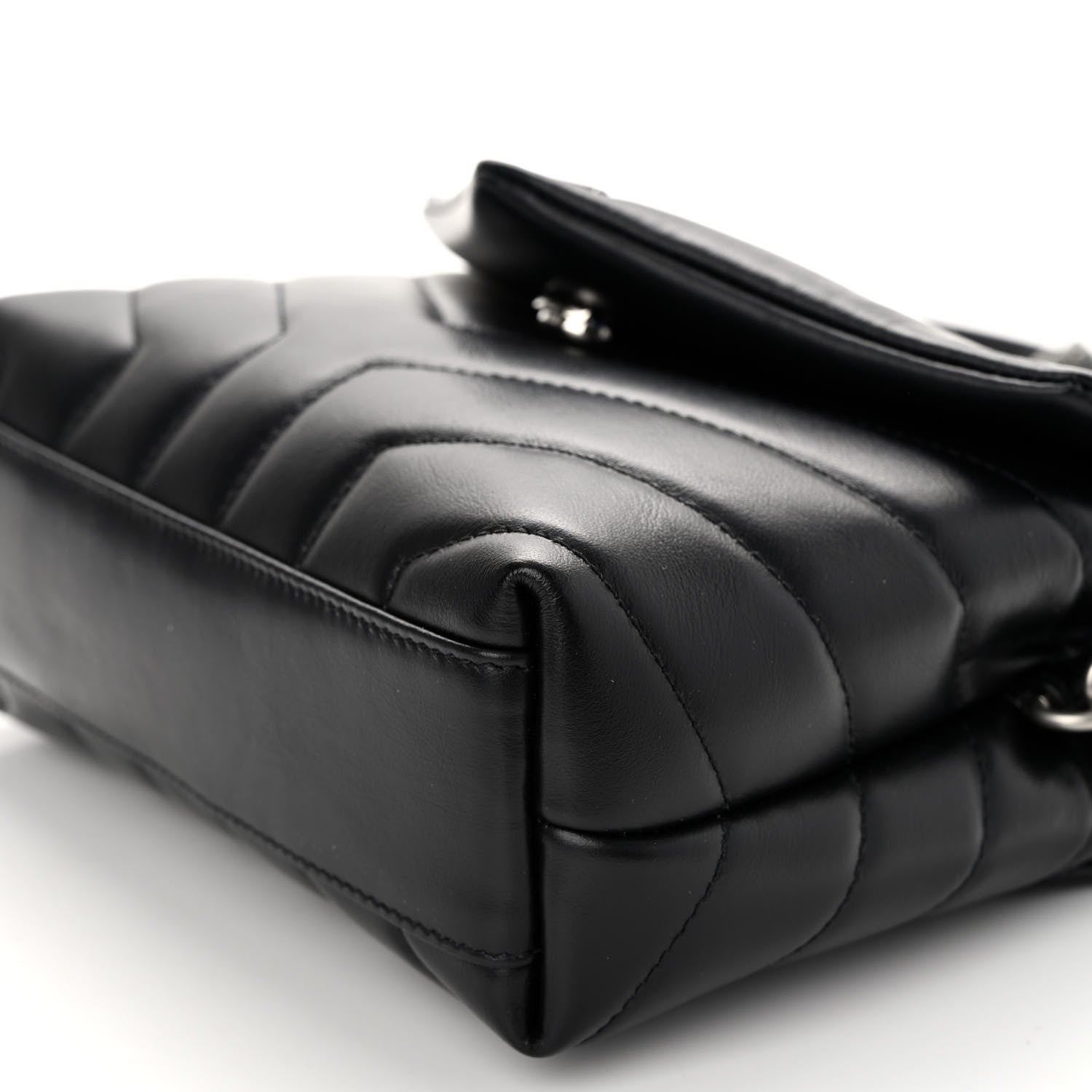 Saint Laurent Calfskin Y Quilted Monogram Toy Loulou Crossbody Bag Black 10 of 10