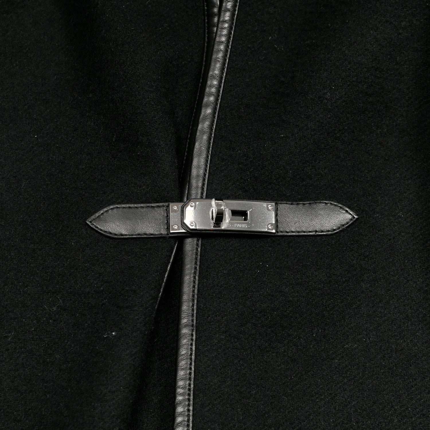 Hermes Cashmere Lambskin Kelly Poncho Black 3 of 4