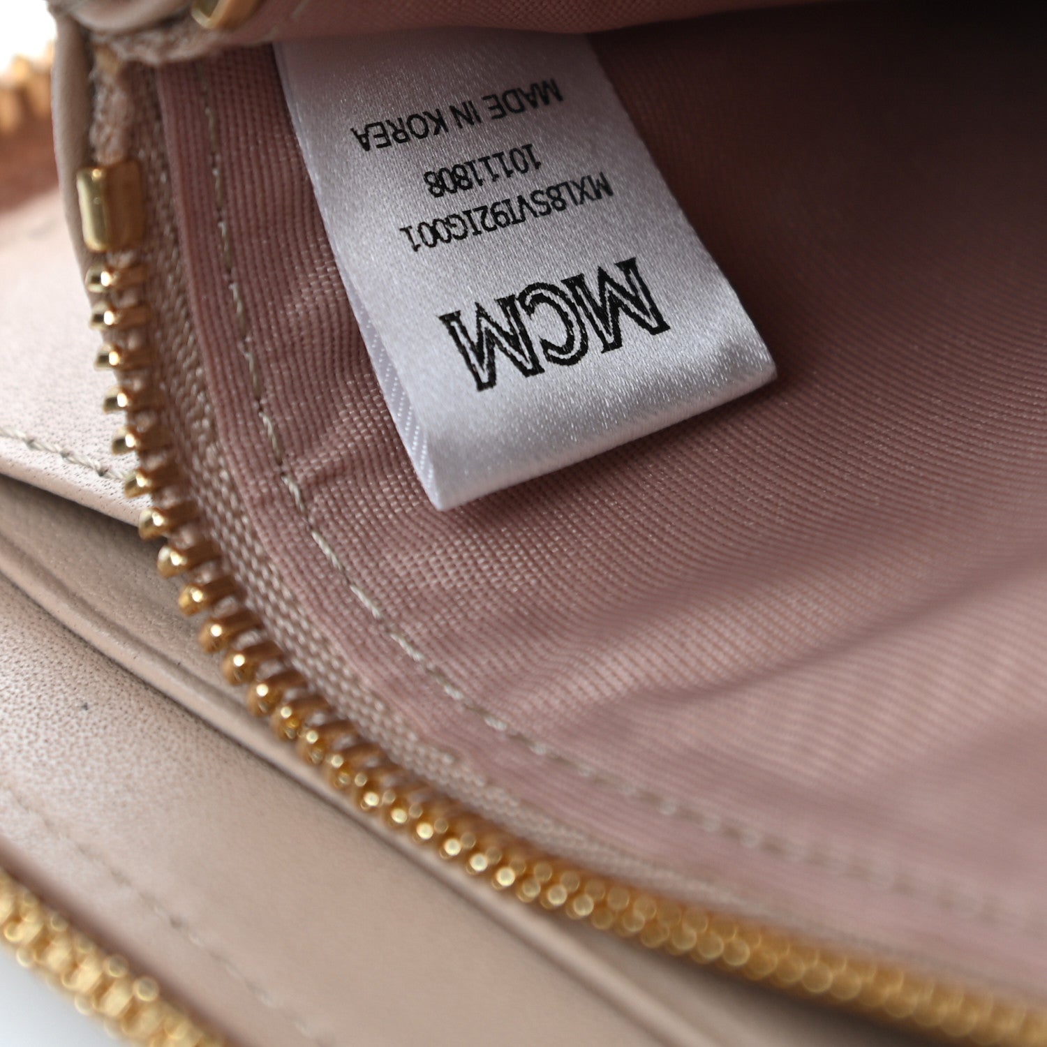 MCM Visetos Large Zip Around Wallet Beige 7 of 8