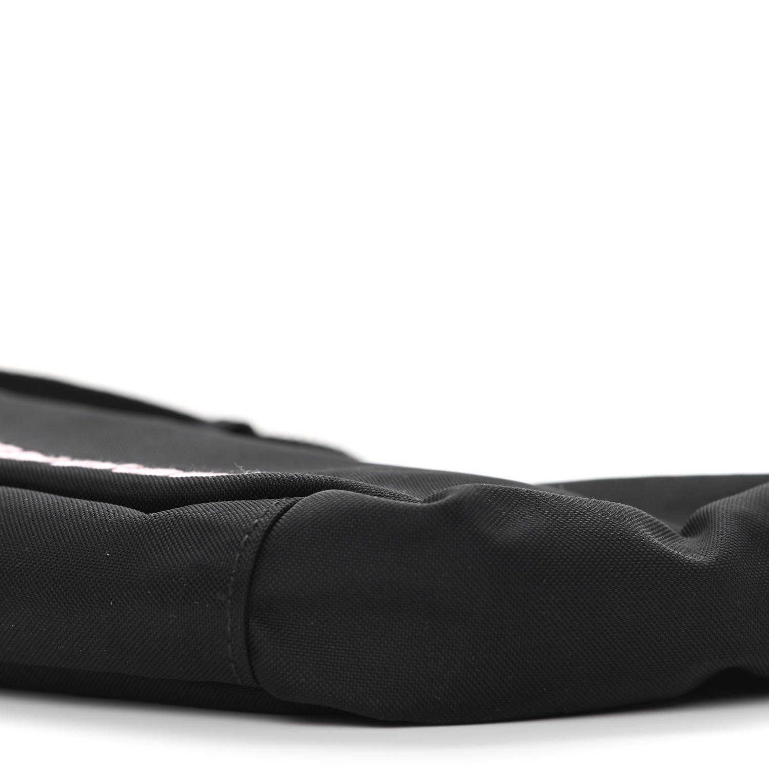 Balenciaga Recycled Sport Nylon Logo Embroidered Wheel Sling Bag Black Candy Pink 10 of 10