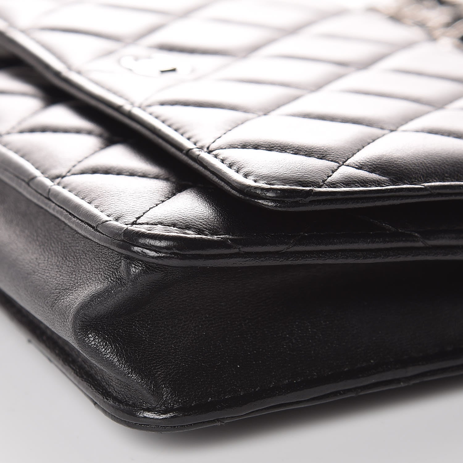 Chanel Lambskin Quilted Wallet On Chain WOC Black 11 of 11