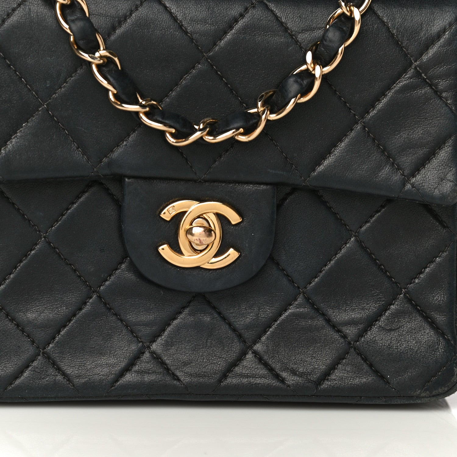 Chanel Lambskin Quilted Mini Square Flap Bag Black 24 of 35