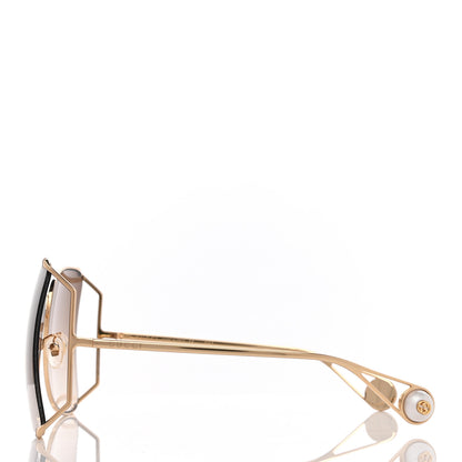 Gucci Oversized Round Sunglasses GG0252S Gold Brown 3 of 10
