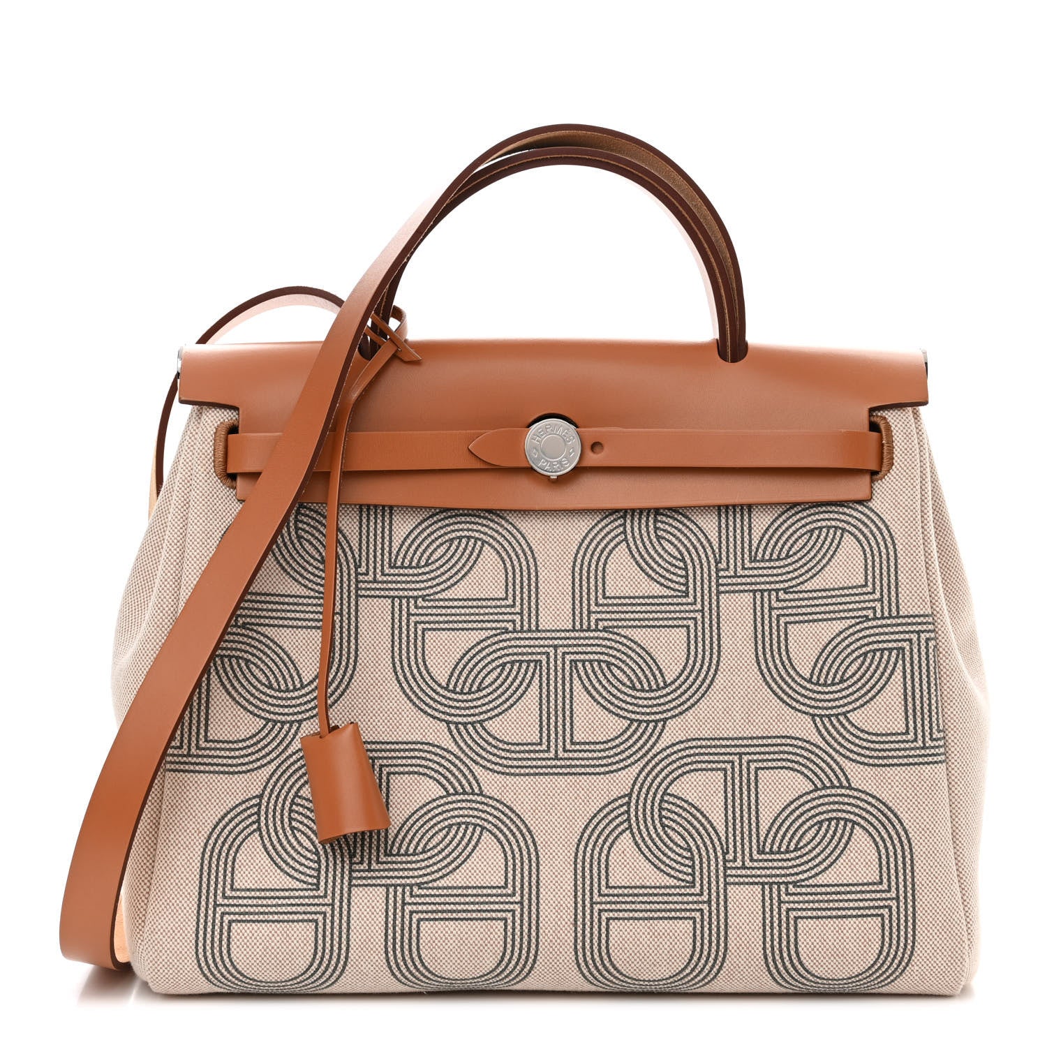 Hermes H Plume Canvas Vache Hunter Circuit 24 Herbag Zip Retourne 31 Gris Meyer Ecru Beige Naturel 1 of 11