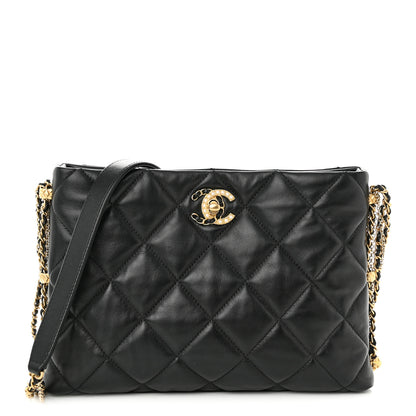 Chanel Lambskin Quilted Crush on Chains Hobo Black 1 of 11