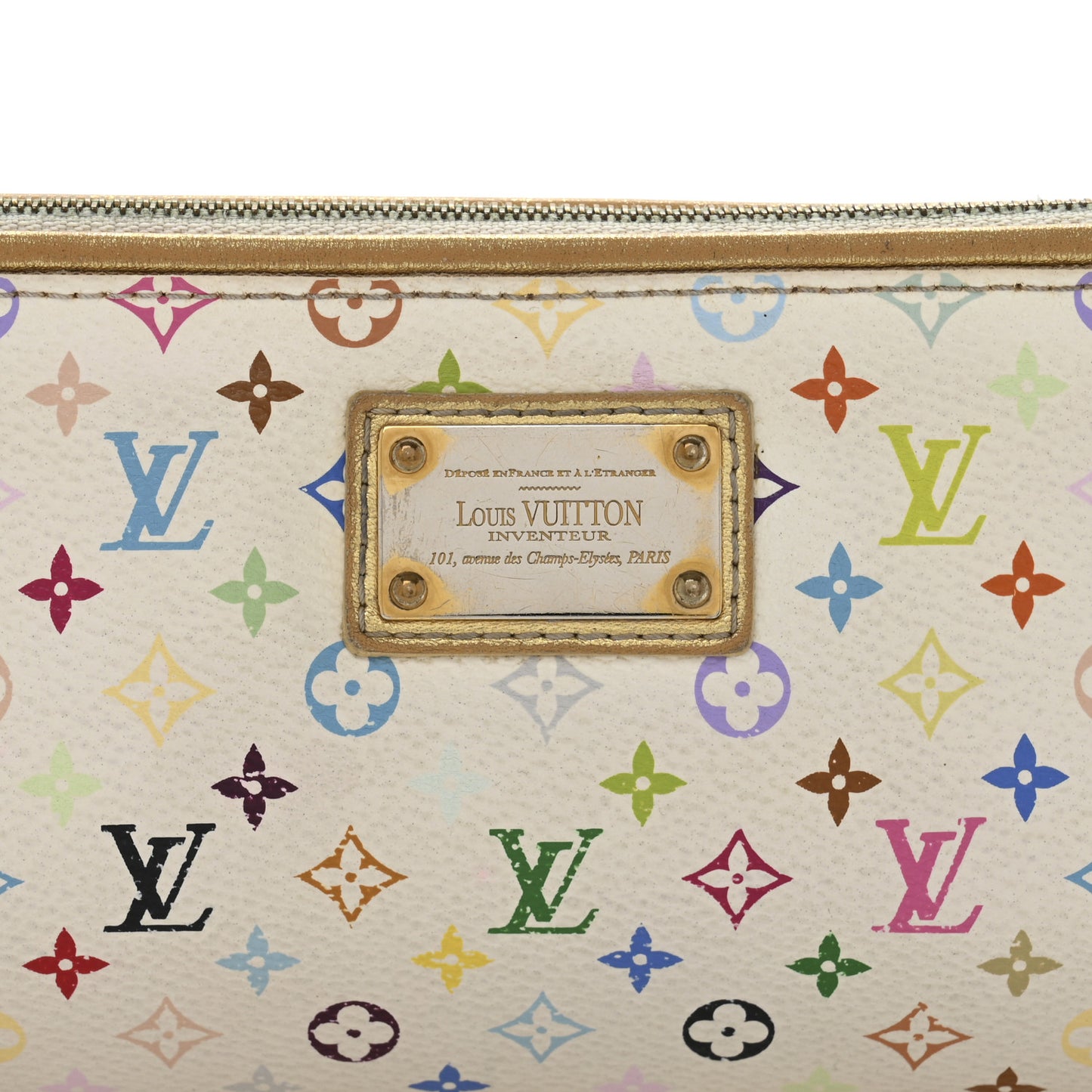 Monogram Multicolor Kate Clutch White
