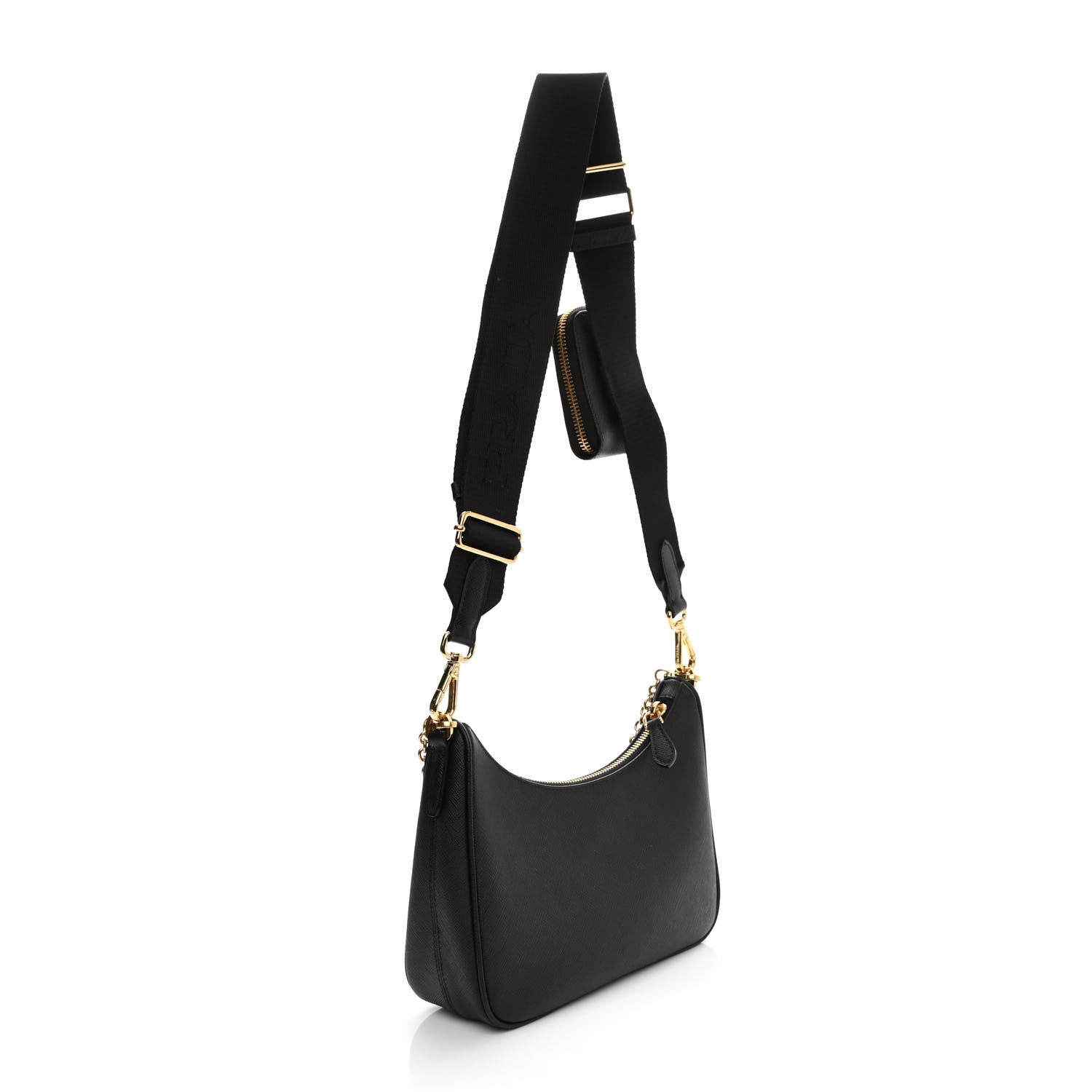 Prada Saffiano Lux Re-Edition 2005 Shoulder Bag Black 2 of 10