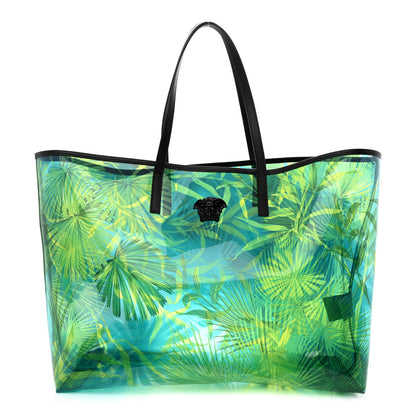 Versace PVC Jungle Printed Tote Green Black Multicolor 1 of 11