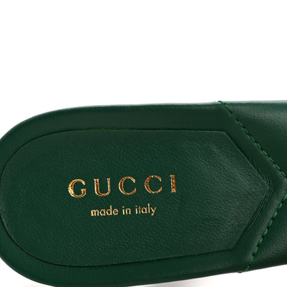 Gucci Nappa Matelasse GG Marmont 75mm Slide Sandals 36 Emerald 8 of 10