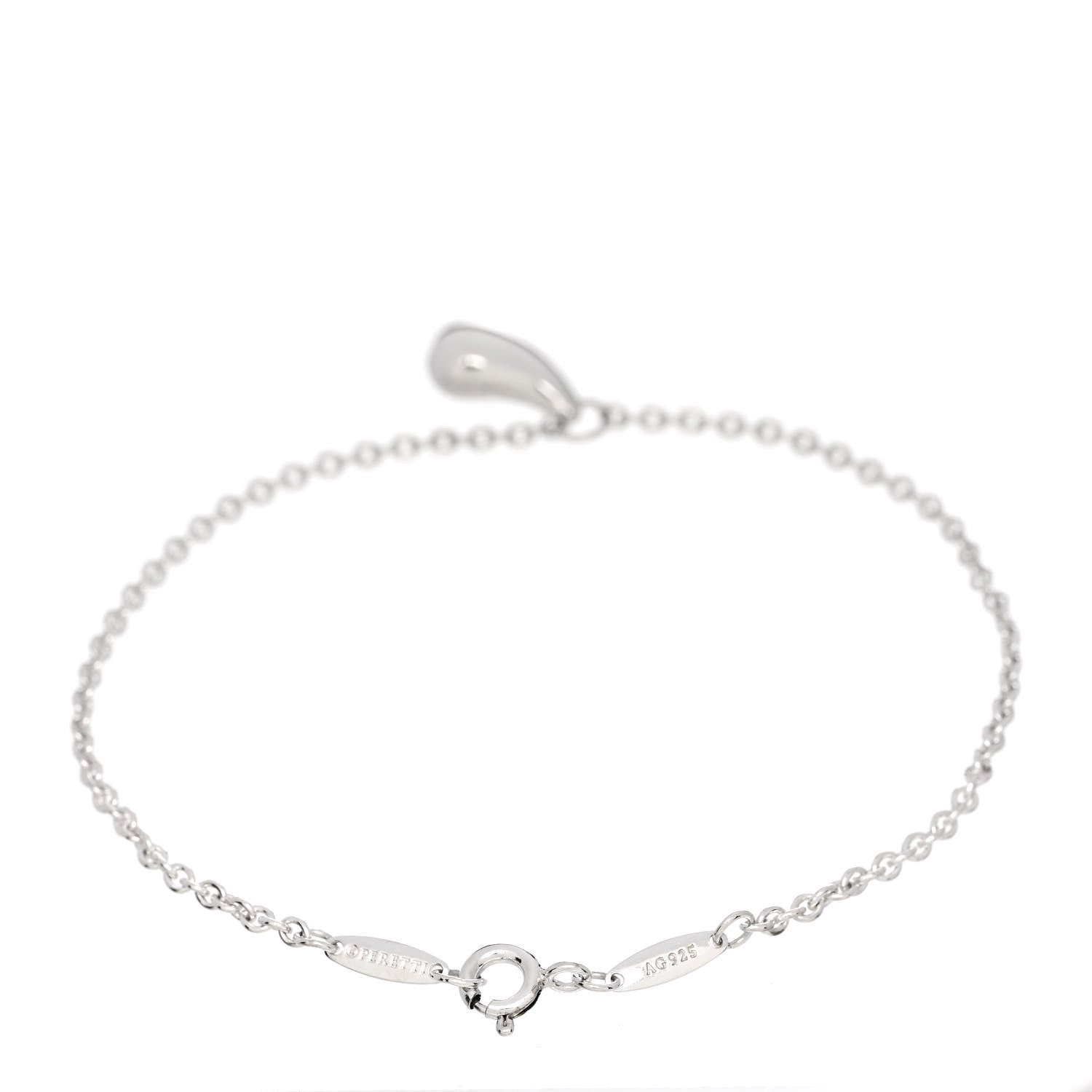 Tiffany Sterling Silver Elsa Peretti Teardrop Charm Bracelet 2 of 4
