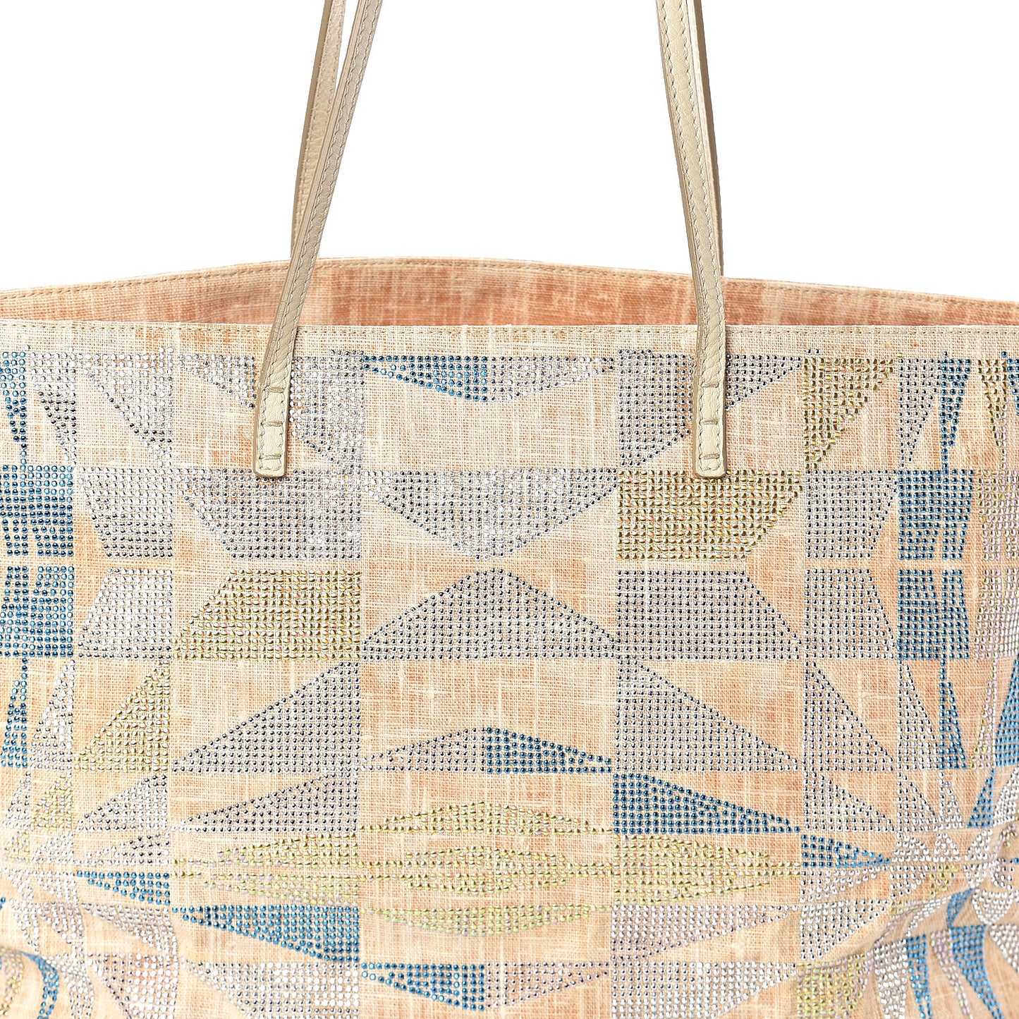 Canvas Studded Roll Tote Multicolor