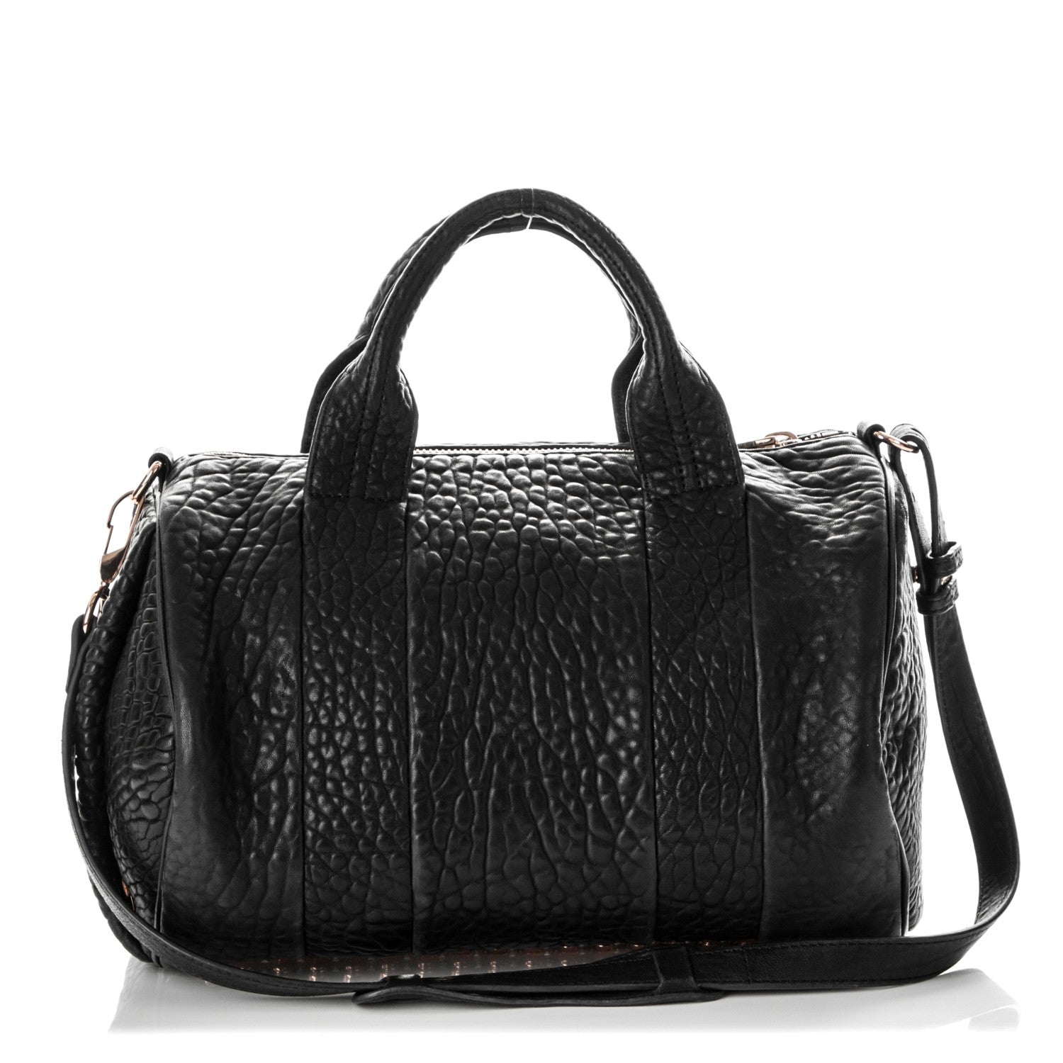 Alexander Wang Pebbled Lambskin Rocco Black Rose Gold Hardware 1 of 6