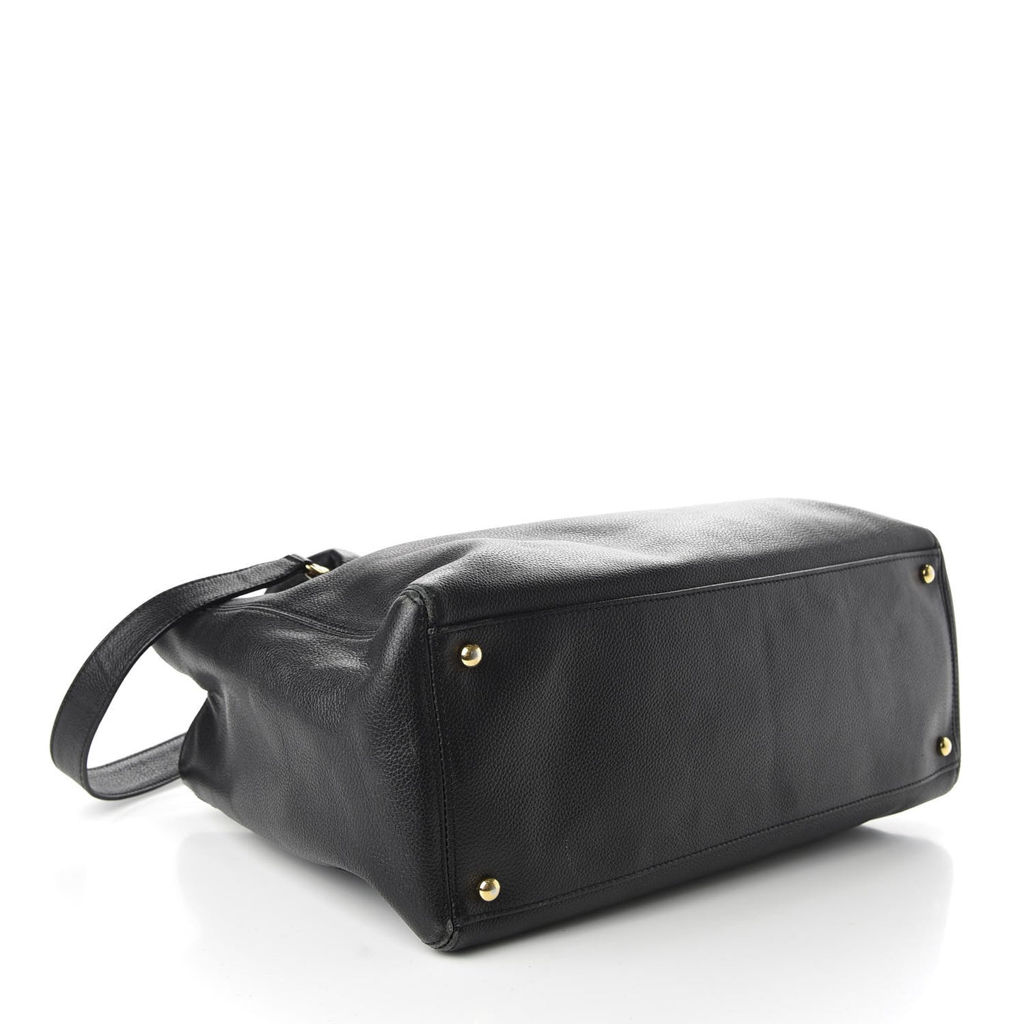 Calfskin Cerf Executive Shopper Tote Black
