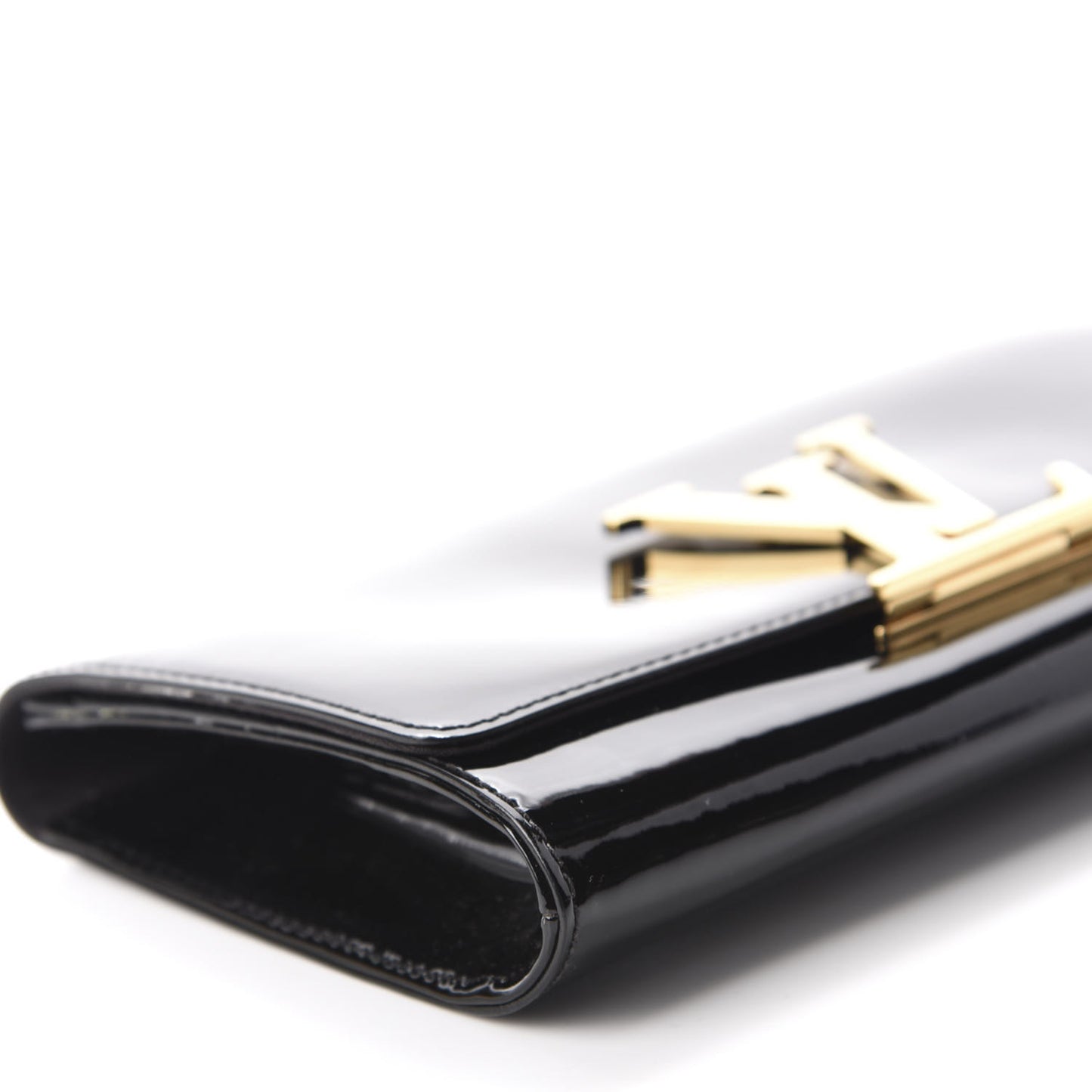 Patent Louise Clutch Black