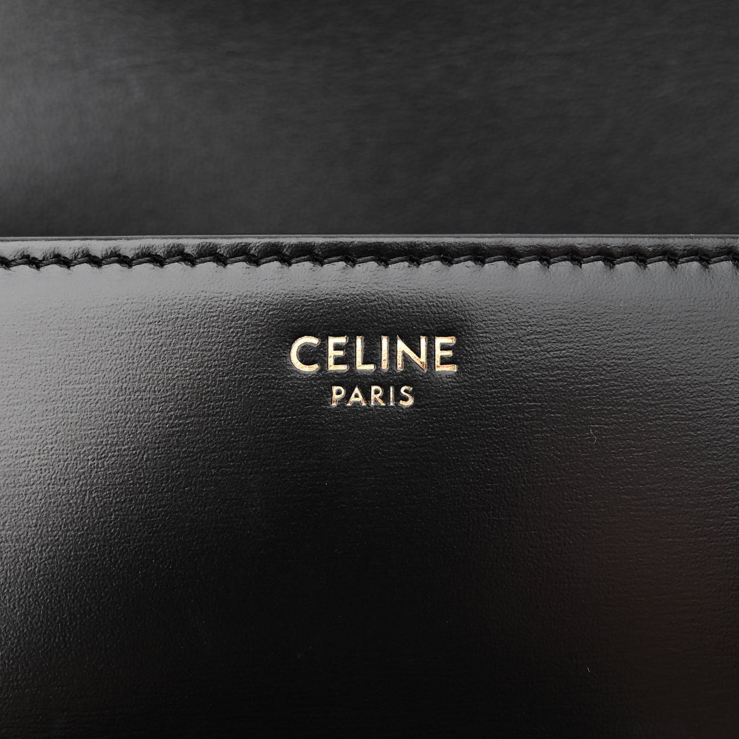 Shiny Calfskin Triomphe Shoulder Bag Black