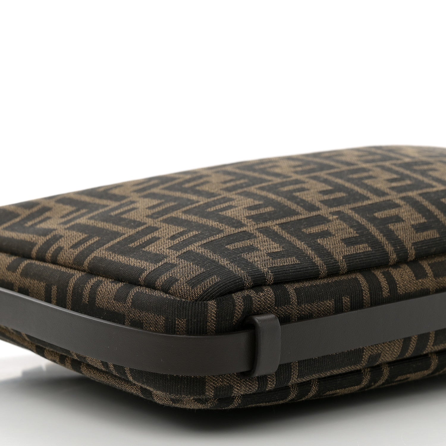 Fendi Fabric Jacquard Vitello Grace FF 1974 Medium Simply Fendi Shoulder Bag Tobacco Moro Ebano 9 of 11