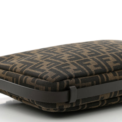 Fendi Fabric Jacquard Vitello Grace FF 1974 Medium Simply Fendi Shoulder Bag Tobacco Moro Ebano 9 of 11