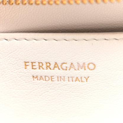 Salvatore Ferragamo Calfskin Quilted Medium Gancini Camera Case Optic White 6 of 9