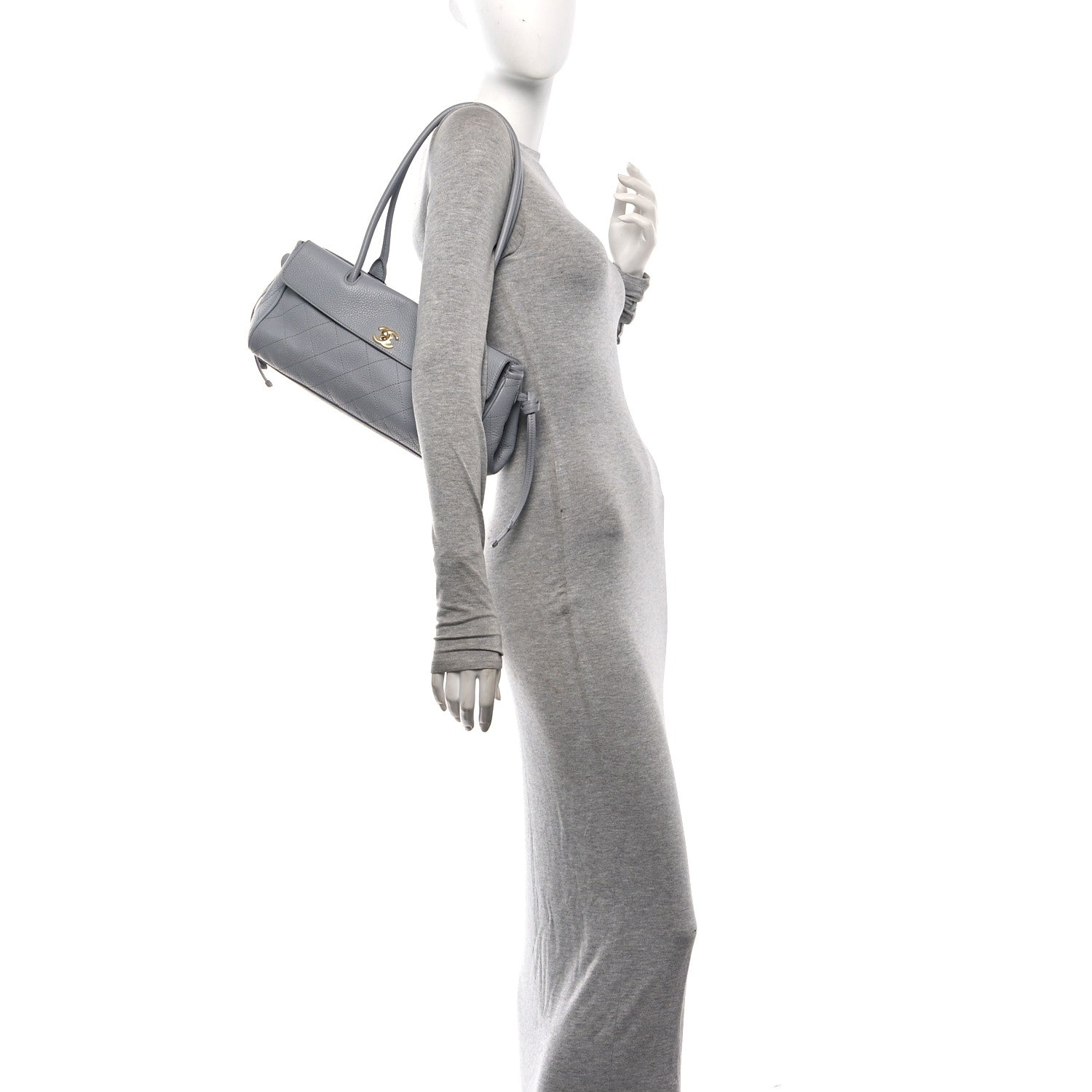 Chanel Grained Calfskin Stitched Urban Essentials Small Shopping Bag Grey 2 of 11