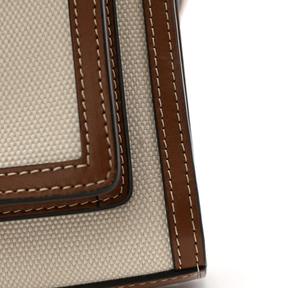 Burberry Canvas Smooth Calfskin Two Tone Mini Pocket Bag Natural Malt Brown 11 of 12