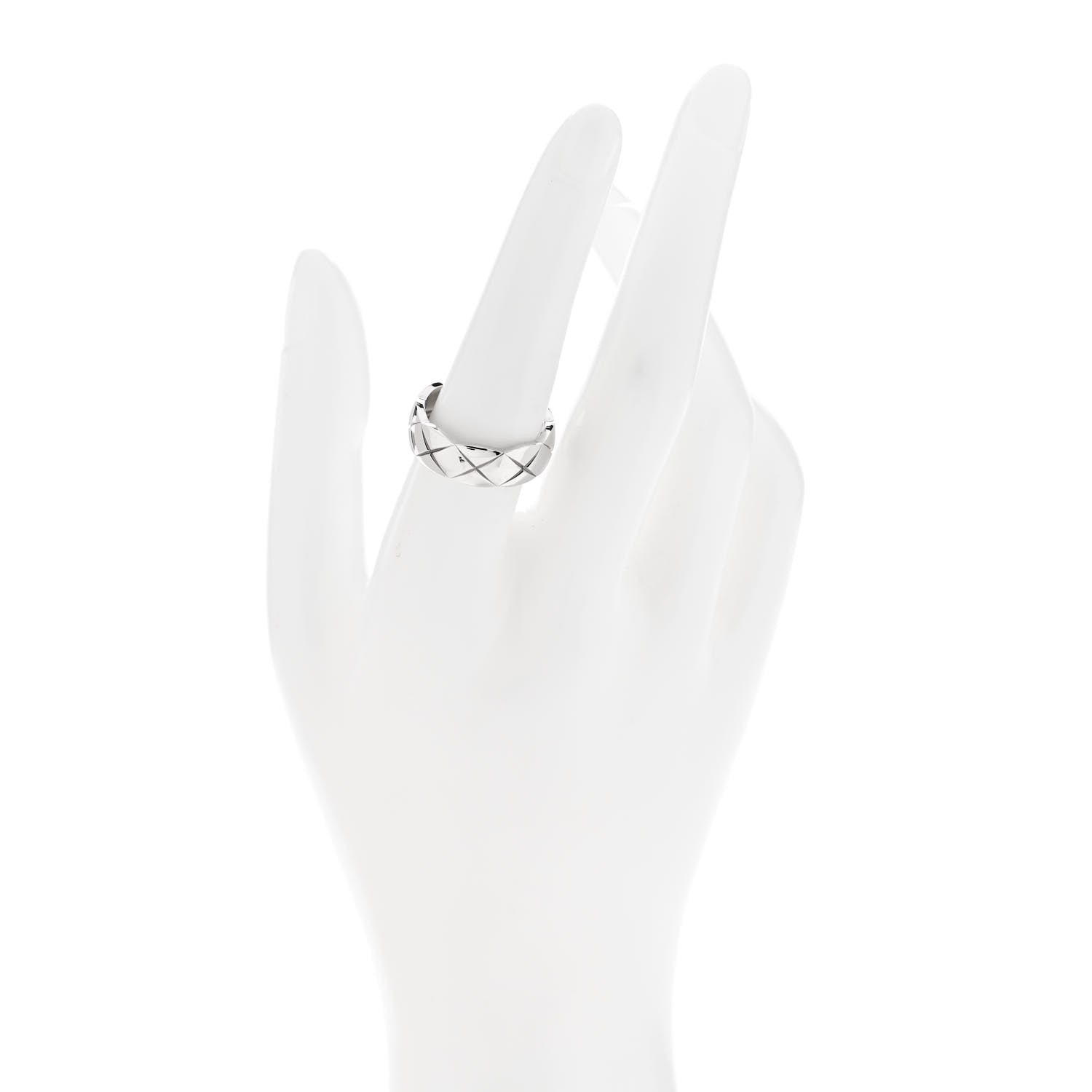 Chanel 18K White Gold Small Coco Crush Ring 56 7.5 2 of 6