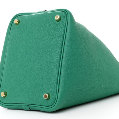 Hermes Taurillon Maurice Picotin Lock 18 PM Vert Jade 10 of 11