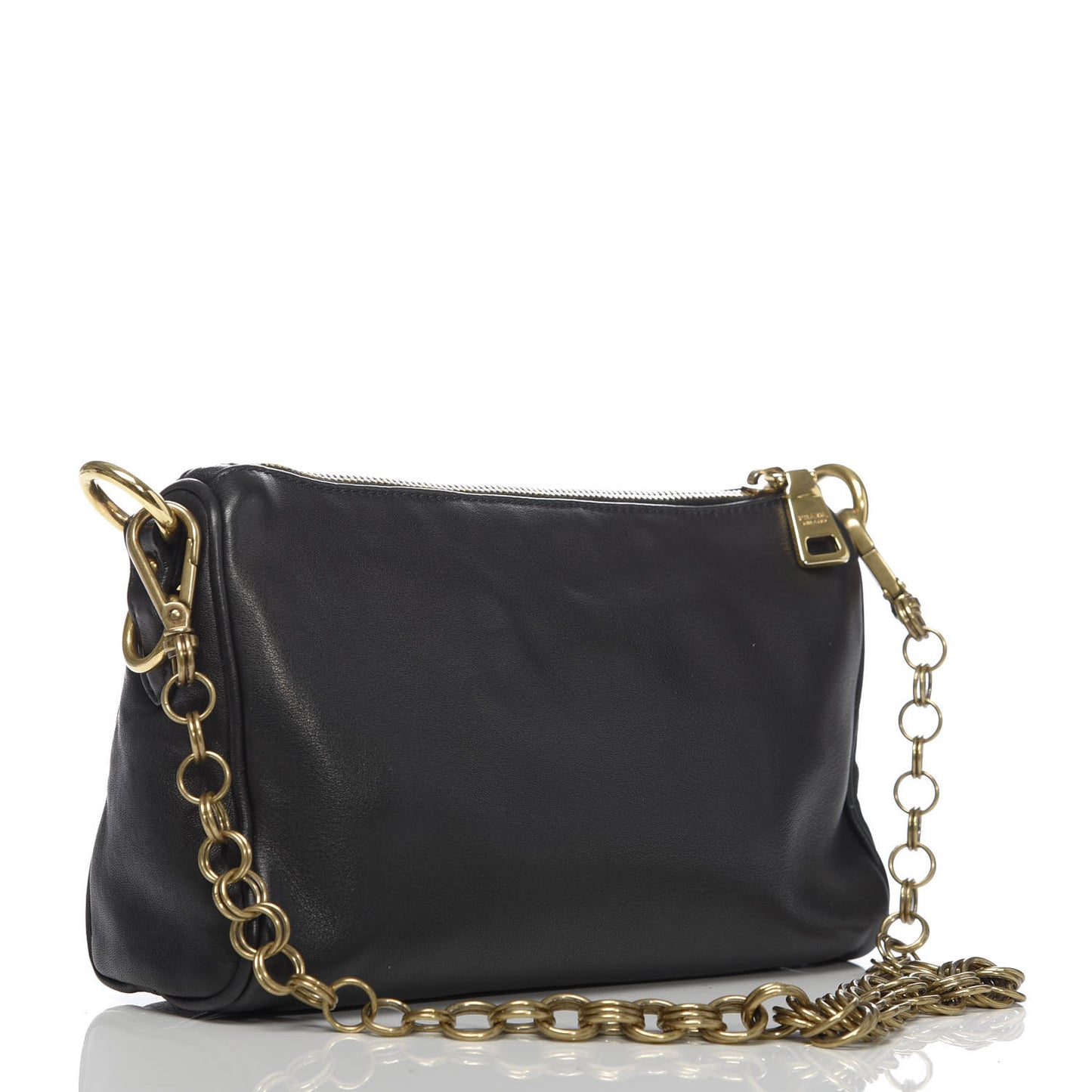 Soft Calf Chain Shoulder Bag Black